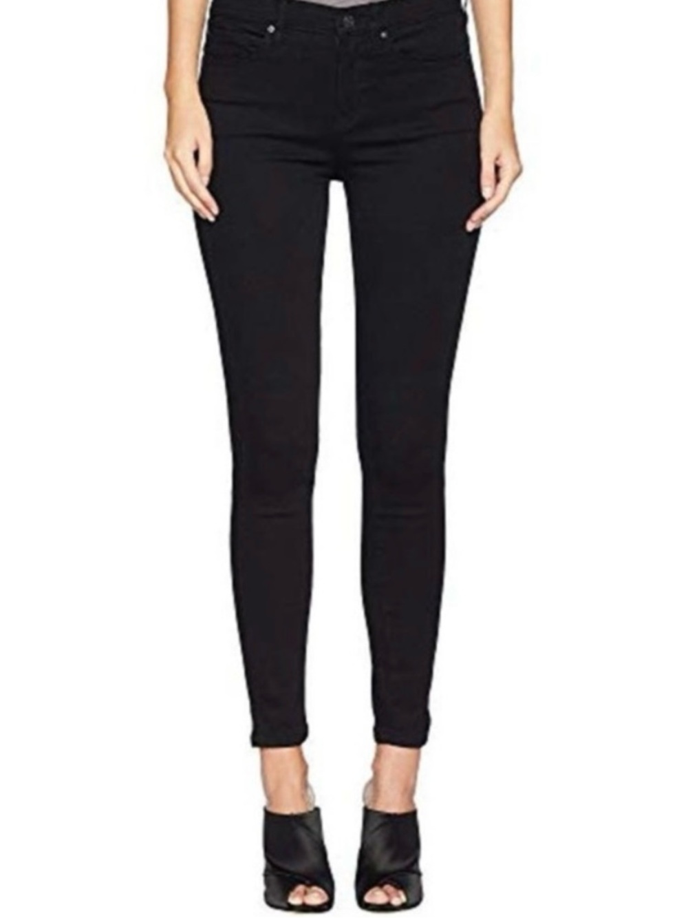 Nicole Miller Studio Black Skinny Jeans High Rise Stretch Ankle 10